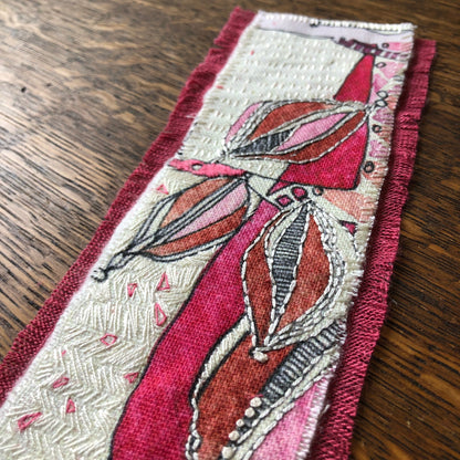 Cerise Leaves Embroidery