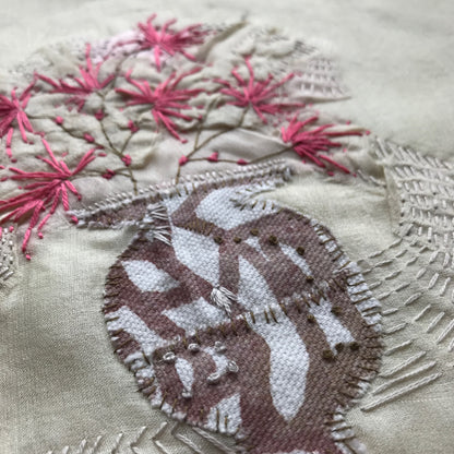 Vase with Peonies Embroidery