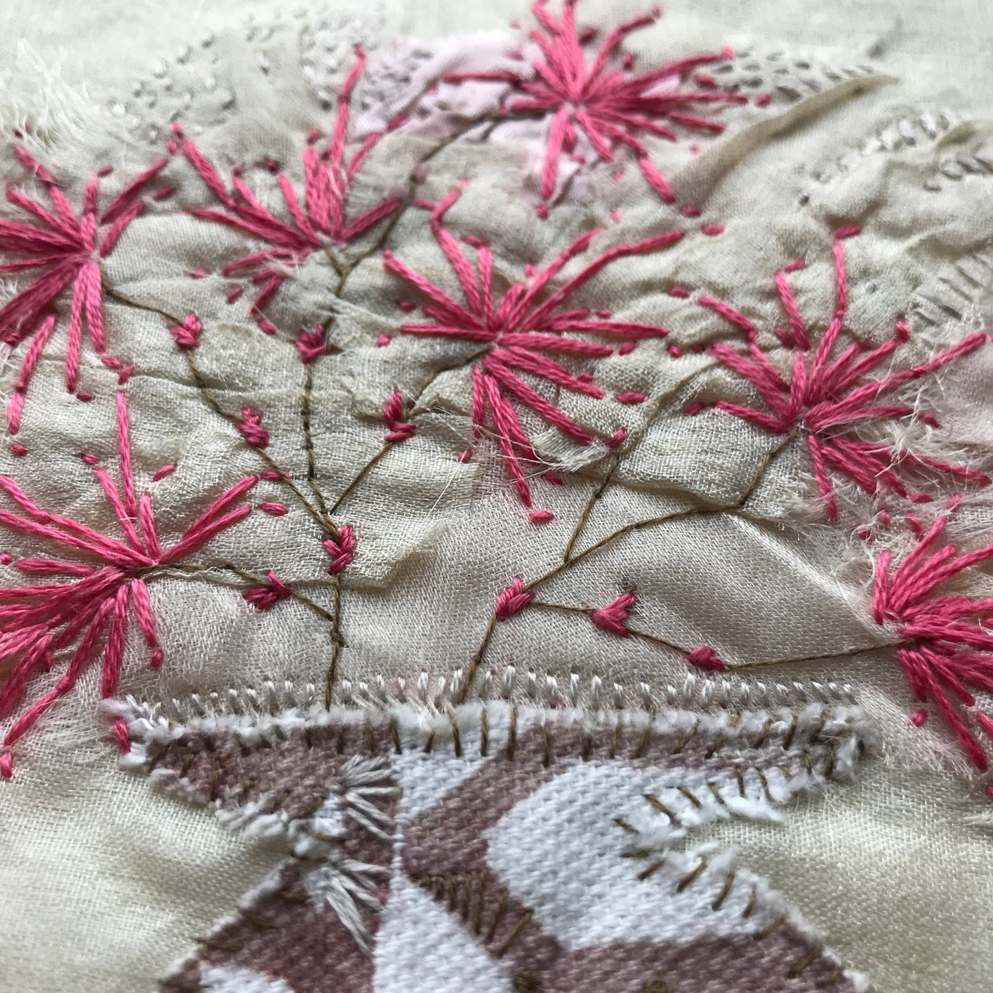 Vase with Peonies Embroidery