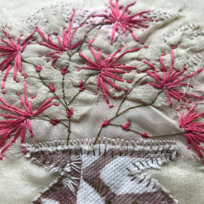 Vase with Peonies Embroidery